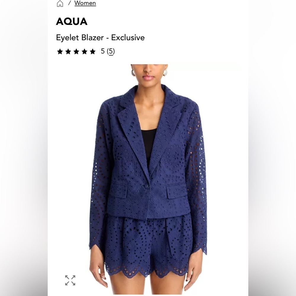 Aqua Navy Eyelet Blazer - NWT!